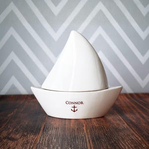 Sailboat Box - Baptism Gift, Baby, First Communion Present - Personalized Gift