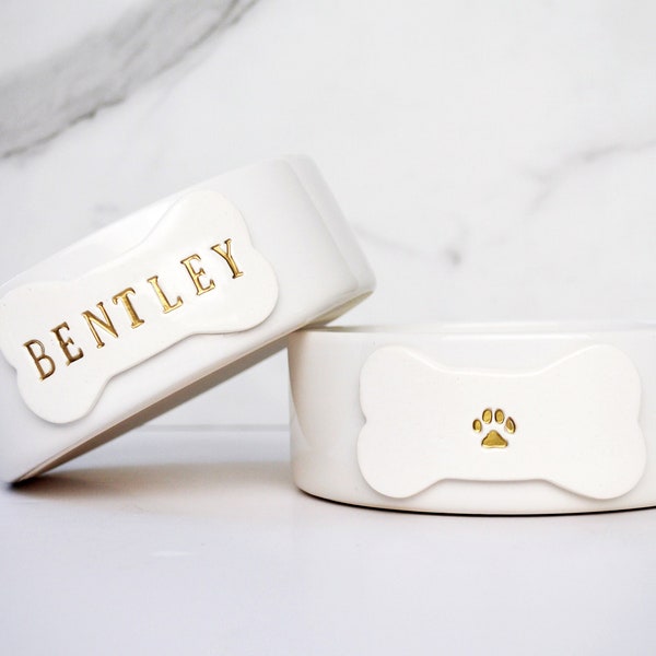 Personalized Dog Bowl, Custom Dog Bowl, Dog Gift, Puppy Gift -  Small/Medium Size - Ceramic