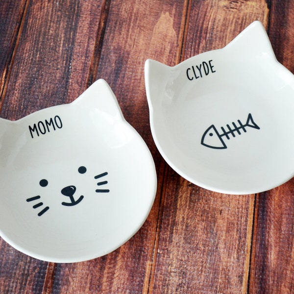 Personalized Cat Bowl, Custom Cat Dish, Cat Gift, Kitten Bowl, Kitten Gift, Personalized Cat Food Dish