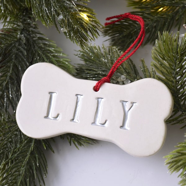 Personalized Dog Christmas Ornament with Name - Christmas Gift for Dog Lovers, Dog Gift, Pet Gift, Custom Ornament, Dog Ornament