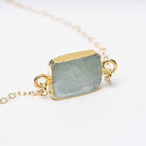 Aquamarine Necklace, March Birthstone, Handmade Jewelry, Unique Birthday Gift for Her, Aquamarine Jewelry