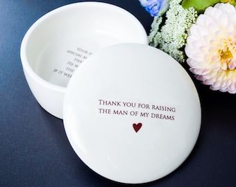 Mother of the Groom Gift, Mother-in-Law Gift Gift, Mother in Law Wedding Present - Keepsake Box- Thank you for raising the man of my dreams