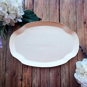 Wedding Gift, Engagement Gift or Signature Guestbook Platter  - Personalized with Names and Date