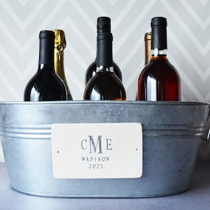 Wedding Gift, Personalized Wine Bucket, Champagne Bucket, Beverage Tub with Monogram