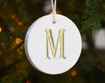 Adorno navideño con letras personalizadas, adorno inicial, adorno personalizado, regalo de adorno navideño para amigos, adorno familiar