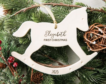 Rocking Horse Ornament, Personalized Baby's First Christmas Ornament, Baby Christmas Gift, My First Christmas, New Baby Gift