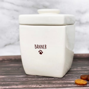 Large Personalized Dog Treat Jar, Dog Gift, Puppy Gift, Dog Lover Gift, Treat Jar with Name or Logo