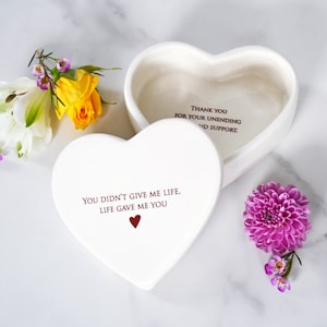 Stepmother of the Bride Gift, Mom Wedding Gift, Mother&#39;s Day Stepmom Gift - Personalized Heart Keepsake Box - You didn’t give me life...