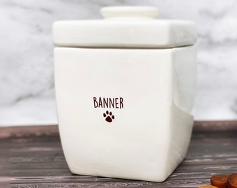 Large Personalized Dog Treat Jar, Dog Gift, Puppy Gift, Dog Lover Gift, Treat Jar with Name or Logo