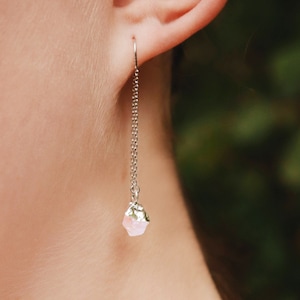 Pendientes de piedra de nacimiento, piedras preciosas en bruto, colgantes, conjunto de joyas de piedra natural, regalo de cumpleaños para ella