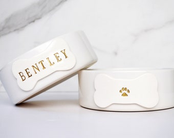 Personalized Dog Bowl, Custom Dog Bowl, Dog Gift, Puppy Gift -  Small/Medium Size - Ceramic