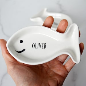 Personalized Cat Bowl, Fish Shaped Cat Dish, Cat Gift, Kitten Bowl, Kitten Gift, Personalized Cat Food Dish