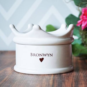 Personalized Baby Gift, Baptism Gift, First Communion Gift - With Irish Blessing or Custom Text - Crown Keepsake Box