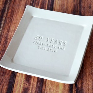 50th Anniversary Gift - Personalized Plate with Names and Date