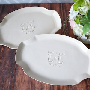 Parent Wedding Gift - Set of Personalized Platters (2) - With Initials and Date