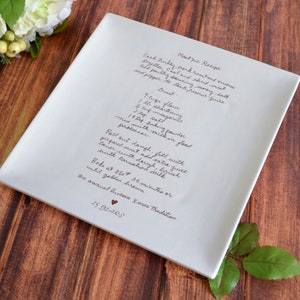 Mother's Day Gift, Recipe Plate, Personalized with Handwritten Recipe, Gift for Mom or Grandma