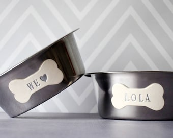 Large Dog Bowls - Personalized Set of Stainless Steel Bowls, Custom Dog Bowls with Name, Dog Gift, Puppy Gift, Dog Lover Gift,