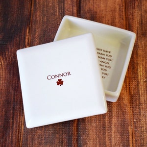 Personalized Baptism Gift, First Communion Gift, Confirmation Gift, Religious Gift - With Irish Blessing - Square Keepsake Box
