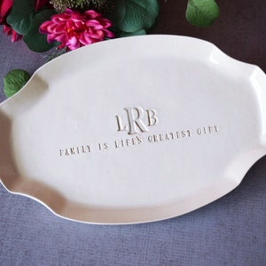 Personalized Serving Platter | Wedding Gift, Anniversary Gift or Housewarming Gift | Family Is Life’s Greatest Gift | Custom Text