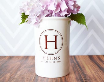 Wedding Gift or Anniversary Gift - Use as a Personalized Vase or Utensil Holder