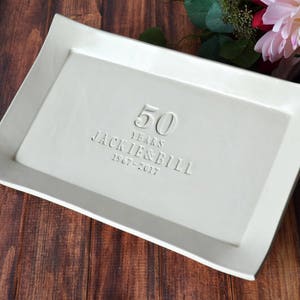 50th Anniversary Gift or Signature Guestbook Platter - Rectangular Personalized Platter