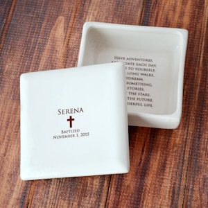Christening Gift, Baptism Gift, First Communion Gift, Confirmation Gift, Religious Gift - Square Keepsake Box - Have Adventures ...