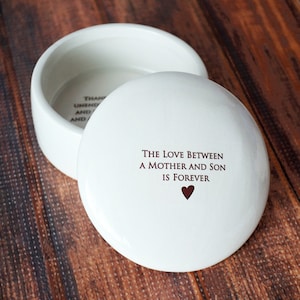 Unique Mother of the Groom Gift Mom Gift Wedding Gift, Gift for Mom The Love Between a Mother and Son is Forever Keepsake Box image 1