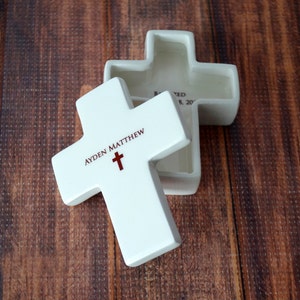 Baptism Gift, First Communion Gift, Confirmation Gift, Religious Gift - Cross Keepsake Box