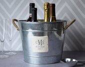 Wedding Gift - Ice Bucket or Wine Bucket - Personalized 3 in 1 Galvanized Set