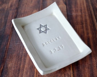 Bar Mitzvah or Bat Mitzvah Gift - Personalized Miniature Platter - with Star of David