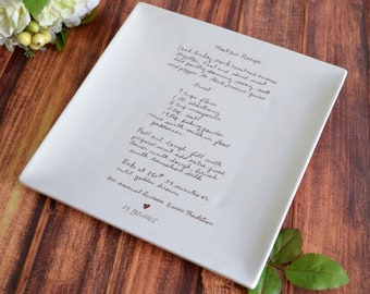 Cadeau pour la fête des mères, assiette de recette, personnalisée avec une recette manuscrite, cadeau pour maman ou grand-mère