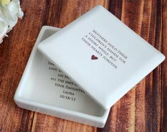 Mother of the Bride Gift, Wedding Gift for Mom - Personalized Square Box - Mothers Hold Their Children&#39;s Hands for a Short While...