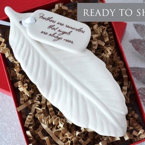 Sympathy Ornament, Feather Sympathy Gift, Sympathy Feather Ornament READY TO SHIP Feathers Are Reminders That Angels Are Always Near image 1