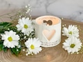 Sympathy Gift, Personalized w/ Name & Date - "...light up the world..." - Memorial Heart Candle, Remembrance Votive