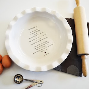 Cadeau pour la fête des mères, assiette à tarte avec recette manuscrite, plat à tarte recette personnalisée, cadeau pour maman, cadeau pour grand-mère, cadeau pour cuisinier image 5