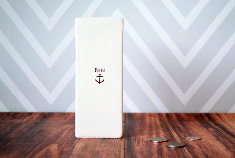 This beautiful yet timeless personalized ceramic bank would be a perfect baptism, first communion, confirmation, birthday or baby gift and one that could be enjoyed all year around.