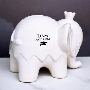 Keramisch spaarvarken, gepersonaliseerde olifantenbank, babycadeau, cadeau voor kinderen, spaarpot met naam, aangepast spaarvarken, leuk en uniek, geld