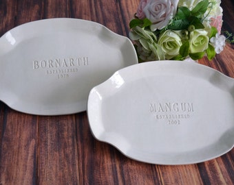 Parent Wedding Gift - Thank you Gift for Parents - Set of Personalized Platters