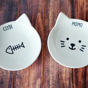 Personalized Cat Bowl, Custom Cat Dish, Cat Gift, Kitten Bowl, Kitten Gift, Personalized Cat Food Dish image 2