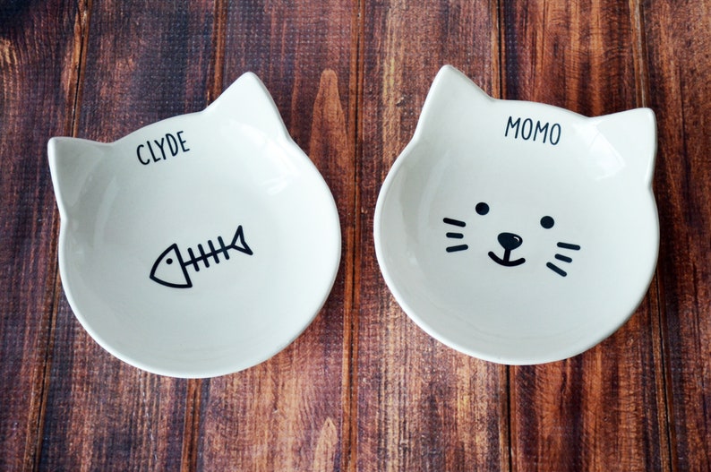 Personalized Cat Bowl, Custom Cat Dish, Cat Gift, Kitten Bowl, Kitten Gift, Personalized Cat Food Dish image 2