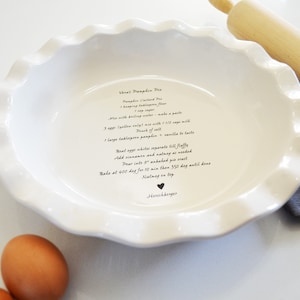 Cadeau pour la fête des mères, assiette à tarte avec recette manuscrite, plat à tarte recette personnalisée, cadeau pour maman, cadeau pour grand-mère, cadeau pour cuisinier image 6