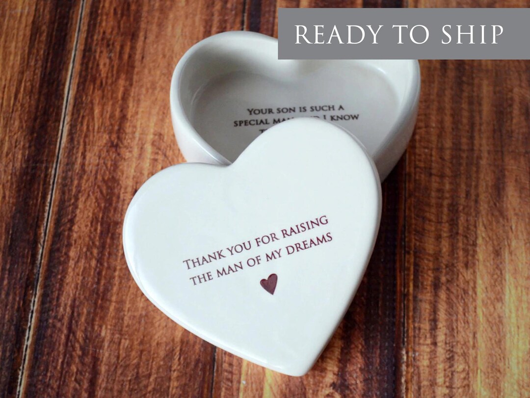 Mother of the Groom Gift, Mother in Law Gift, Mom Gift READY TO SHIP Heart Box Thank You for