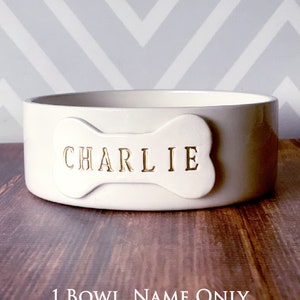 Personalized Dog Bowl, Dog Dish, Dog Bowl with Name, Custom Dog Bowl, Dog Gift, Puppy Gift, Pet Gift Small/Medium Size Ceramic 1 Bowl, Name Only