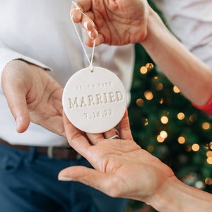 White ceramic ornament with personalized text