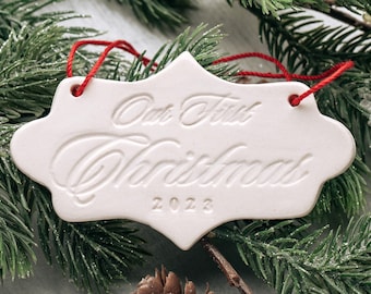 Our First Christmas 202, First Christmas Ornament - Couples Gift, Christmas Gift, Couples Ornament, Newlywed Gift - READY TO SHIP