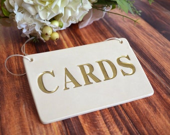 Cards Sign for Wedding Card Box - Available in Gold, Silver, Black, or White