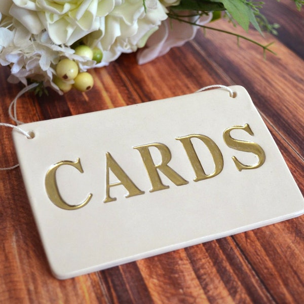 Cards Sign for Wedding Card Box - Available in Gold, Silver, Black, or White