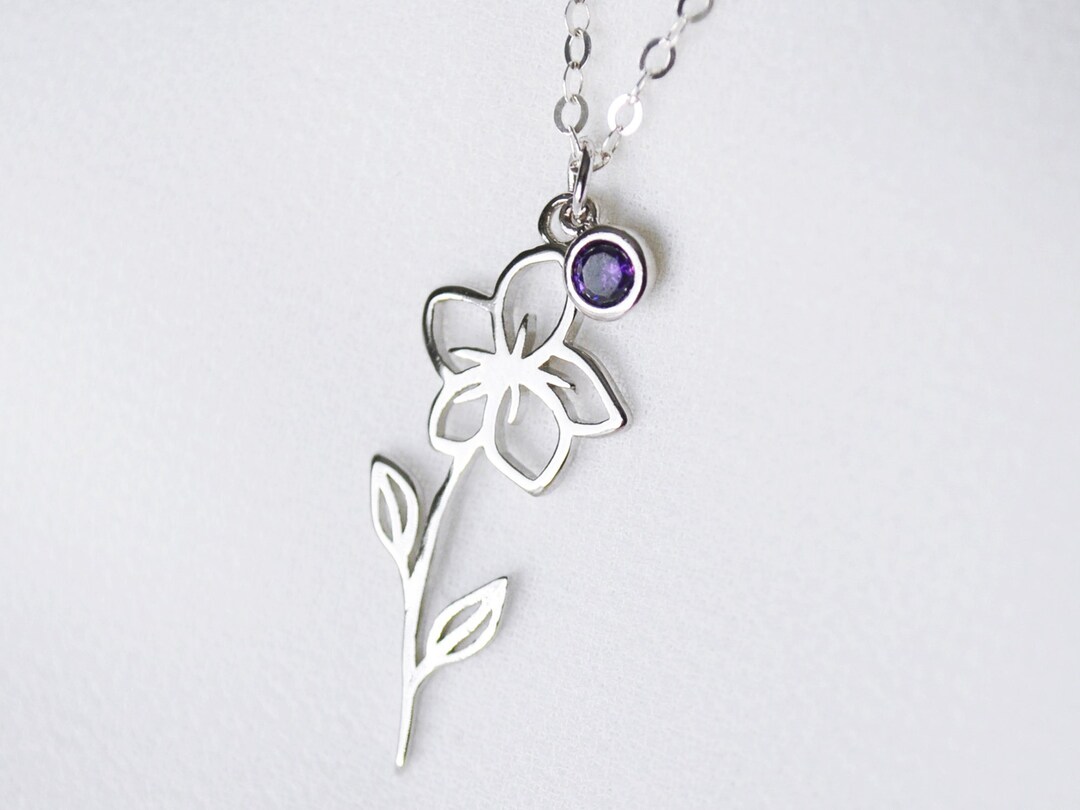BIRTHSTONE FEBRUARY NECKLACE VIOLET GOLD