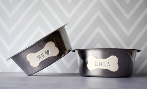 Large Dog Bowls - Personalized Set of Stainless Steel Bowls, Custom Dog Bowls with Name, Dog Gift, Puppy Gift, Dog Lover Gift,
