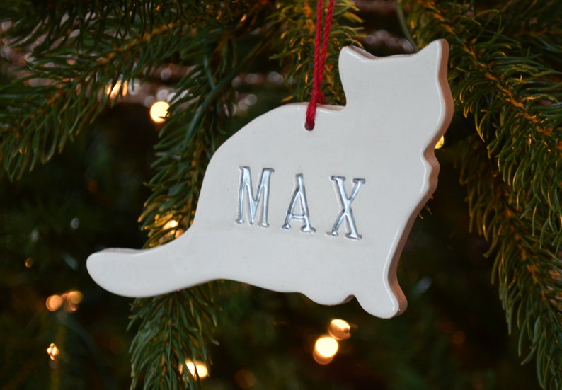 Cat Christmas Ornament, Cat Gift, Personalized Cat Ornament, Kitten Ornament, Custom Cat Ornament with Name Christmas Gift for Cat Lover image 5